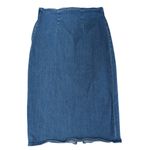 J.Crew Denim Pencil Skirt Stretch Front Slit Straight Women's Size 28 Midi L4460 Blue Photo 1