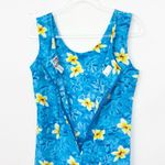 Jams World Jam’s World Blue Floral Sleeveless Plumeria Mini Dress Photo 3