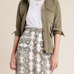 Anthropologie MAEVE Elegant Patterned Skirt - Green and Brown Photo 0
