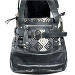Audrey Brooke Tapestry Black Leather Crossbody Shoulder Bag Photo 3
