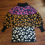 Farm Rio NWOT  Chunky Knit Edgy Feminine Whimsygoth Leopard Sweater Dress Size XS Photo 0