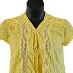 Urban Outfitters  O Simone Yellow Sheer Button-Up Blouse - Size Medium - NWOT Photo 5