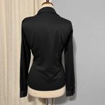idem Ditto  Black Ruched Front Long Sleeve Collared Button Up Shirt Top Gothic L Photo 6