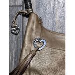 Brighton  Barbados Gold Leather Hobo Shoulder Bag Heart Charm Braided Strap Purse Photo 10