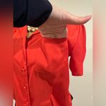 Dana AshleyVintage Red Button Down Collard Shorts Sleeves.Pleated Blouse Sz 10. Photo 2