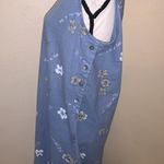 Studio vintage blue linen floral sleeveless maxi dress Size L Photo 4
