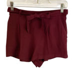 Ambiance Apparel High Waist Burgundy Shorts w/ Pockets WORN ONCE Size S Red Photo 0
