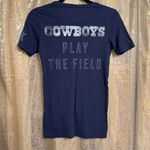 PINK - Victoria's Secret  Blue Silver Dallas Cowboys NFL Sequin Bling T Shirt XS Photo 1