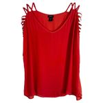 Torrid 1X Top Strappy Short Sleeve Peach Georgette Chiffon Solid Tee 899 Photo 9