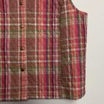cj banks  Womens 1X Pink Plaid Quilted Jacket Vest Button Ranch Rodeo Old Money Photo 1