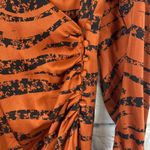 ANINE BING  Penelope orange zebra silk wrap dress small Photo 4