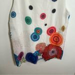 Charlie B Sleeveless Blouse White Multi Geometric Floral M Size M Photo 7