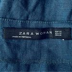 ZARA Woman Linen Button Down Tank Dress Denim Blue Size XSmall Photo 2