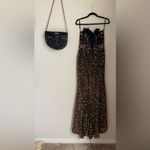 Sequin High Slit Strapless Dress, Size Large Black Photo 9