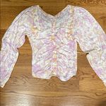 Free People  Floral Cropped Ruched Women's Top Photo 7