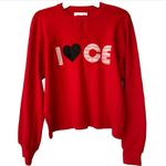 Current/Elliott Current Elliott I Love Current Elliot Women’s Red Cotton Sweater Size Small Photo 0