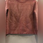 Lulus red with gold threading shimmer mock neck size medium long sleeve sweater Photo 4