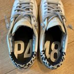 P448  John Low Top Distressed Lace Up Sneaker Leather Cheetah Size 41/10-10.5 Photo 7