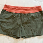 Cotopaxi  Women’s Vamos Hybrid Athletic Shorts Olive Green Coral Hiking Outdoor L Photo 0