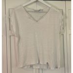 Nicole Miller 100% linen notch neck tshirt M Photo 1