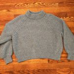 Universal Threads Universal Thread Baby Blue Chunky Knit Pullover with mock neck & balloon sleeves Photo 0