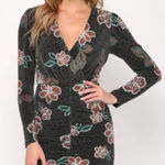 FATE‎ Floral Embellished Surplice LongSleeved Dress NWT Size Small Black Photo 0
