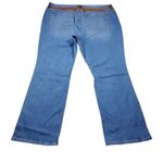 Good American  Faux Suede Good Icon Mixed Denim Jeans Plus Size 22 Blue Brown Photo 2