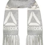 Reebok NWT Logo Fringe Scarf UNISEX GRAY/WHITE WINTER TASSEL Photo 0