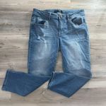 1822 Denim  Size 8, waist is 14, inseam is 21 blue  distressed Photo 4