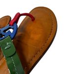 Tory Burch Colorblock Miller Sandals Size 7 Multicolor Logo Thong Flats Shoes Photo 9