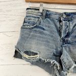 Free People  Distressed Button Fly Denim Shorts Size 27 Photo 2