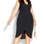 City Chic Black Faux Wrap Tulip Skirt Dress Sz.S/16W NWT Photo 1