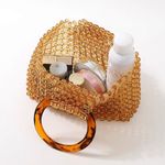 Amber Transparent Beaded Acrylic HandBag Wedding, Casual like Cult Gaia Custom Brown Photo 0