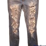 PacSun  Women’s Indigo Blue Destroyed Jeggings Jeans Photo 2