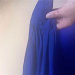 MNG Women's Long Sleeve Dress Size 8‎ Royal Blue Keyhole Back Formal Wear Photo 2