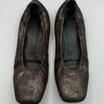 Donald J Pliner Shoes Women 5.5M Seana flats Brown Reptile Embossed Italy Size 5.5 Photo 5