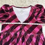 Anthropologie  Blouse Maeve Velvet Babydoll Top V-neck Long Sleeve Pink Sz L Photo 11