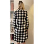 Place Plaid Black and White Long Sleeve Collared Flannel Dress Women's Sz XS Photo 2
