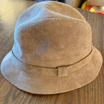 Vintage Suede Bucket Hat Large Brown Made in USA 90s Streetwear Totes Retro Tan Photo 0