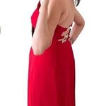 Cache  Halter Neck Rhinestone Maxi Evening Dress Red Size 10 Photo 1