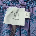 HD in Paris Anthropologie  Panorama Purple Palm Print Blouse 100% Silk 4 Photo 2