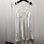 Linea Donatella  Lace Charmeuse Chemise Nightgown Slip Dress Babydoll White L Photo 1