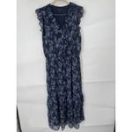 Banana Republic  Dark Floral Ruffle Tiered Dress Women M Purple Witchy Whimsigoth Photo 1