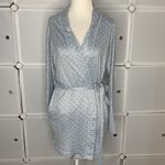 Jaclyn Intimates  Blue With White Polka Dot MIDI Robe Size Small Photo 5