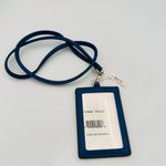 Coach Tan and Navy Blue ID Lanyard Holder Photo 4