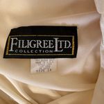 NWT Vintage 80s "Filigree Collection" Sequin Lace Long Sleeve Ruched Dress, 14 White Size 8 Photo 6