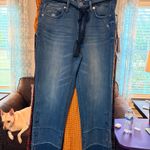 Seven 7 Jeans Seven7 NWOT High Rise Stovepipe Straight Distressed w/ Side Buttons & Rope Belt Photo 2