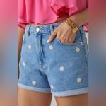 Harper Heritage  Daisy Embroidered Denim Shorts Size 29 Photo 1