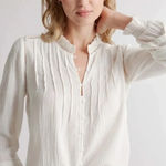 Quince NWT Textured Cotton Peasant Blouse Top Shirt Ruffle Cottagecore Sz S Photo 0