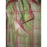 Ariat Brooke Fitted Pearl Snap Long Sleeve Lime Green And Pink Plaid Shirt W/emb Photo 6